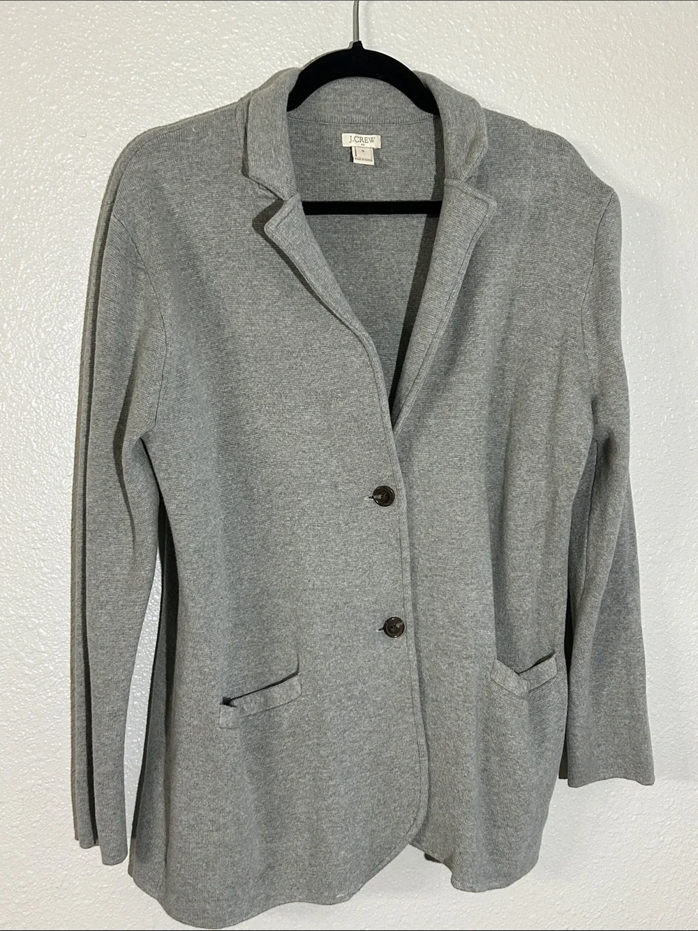 J. Crew Light Gray Knit Blazer Sz M